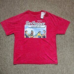 DR PEPPER Oversized T-Shirt Adult Small Red Good For Life Cowgirls Graphic